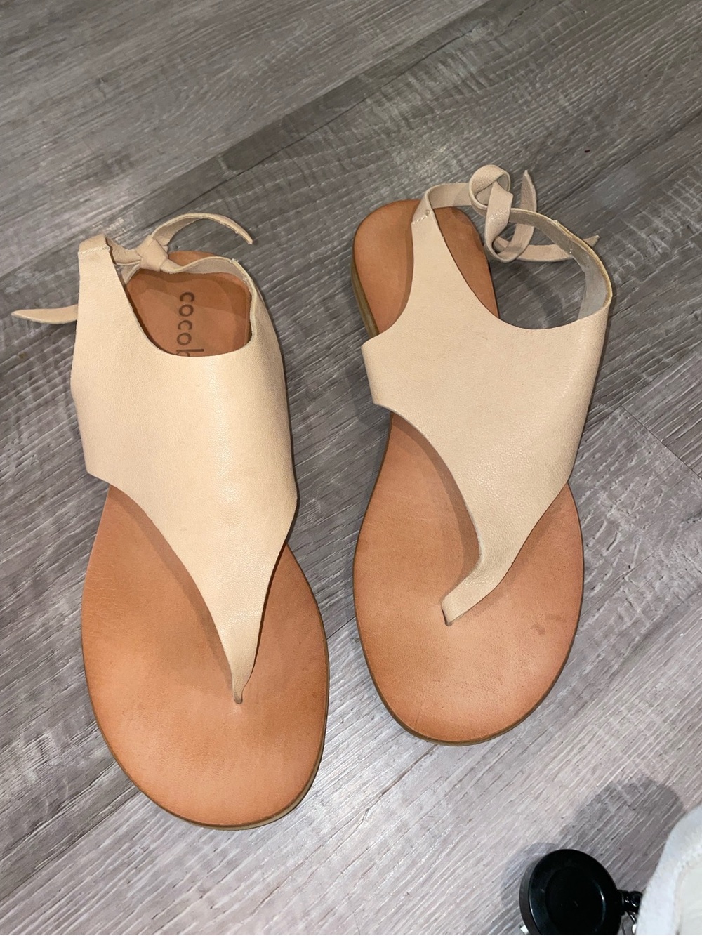 Cocobelle beige thong sandals